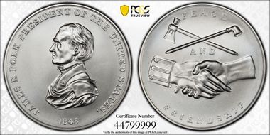(2022) Medal James K. Polk "1845" Silver Matte Finish First Strike MS70