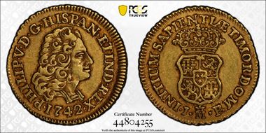 1742-M JF Escudo Calico-1721 AU50