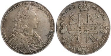 1729 Rouble Type 1728 w/o Medal XF40