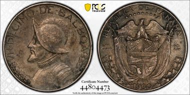 1930 1/10 B KM-10.1  Ag AU53