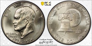1976-S $1 Silver MS66