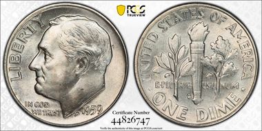 1959-D/D 10C D/Inverted D FS-501 MS66