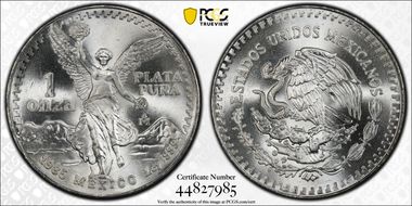 1985-Mo Onza Libertad Ag MS67