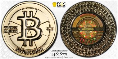 2011 25 BTC Casascius Bitcoin MS66