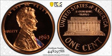 1963 1C PR66CAM