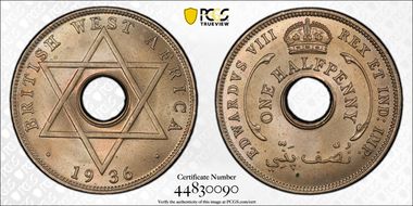 1936 1/2D Edward VIII KM-15 MS65