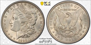 1892 $1 MS62