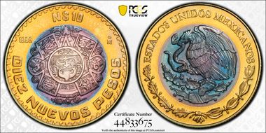 1995-Mo 10 Peso PR68CAM