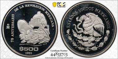 1985-Mo 500 P Revolution KM-511  Ag PR68DCAM