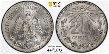 1942-M 20C KM-438  Ag MS67