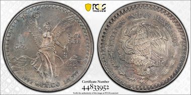 1992-Mo Onza Libertad Ag MS63