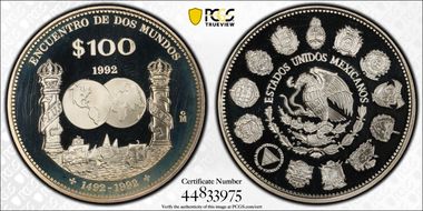 1992-Mo 100 P Columnaria Encounter of Two Worlds PR67DCAM