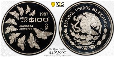 1987-Mo 100 P Monarch Butterflies KM-537  Ag PR69DCAM