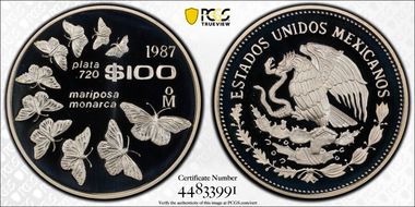 1987-Mo 100 P Monarch Butterflies KM-537  Ag PR69DCAM