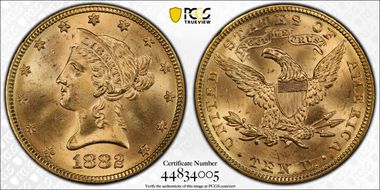 1882 $10 MS64