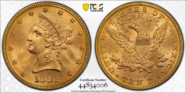 1882 $10 MS64+