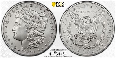 2021-O Privy $1 Morgan Dollar 100th Anniversary MS70