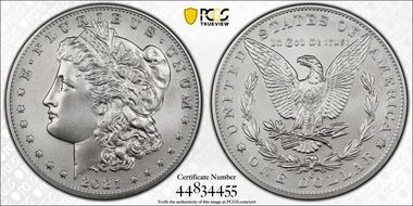 2021-O Privy $1 Morgan Dollar 100th Anniversary MS70