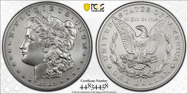 2021-O Privy $1 Morgan Dollar 100th Anniversary MS70