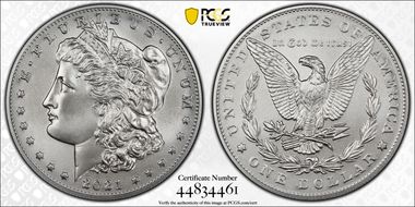 2021 $1 Morgan Dollar 100th Anniversary MS70