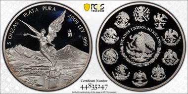 2009-Mo 5 Onza Libertad Ag PR67DCAM