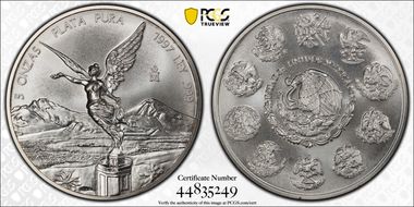 1997-Mo 5 Onza Libertad Ag MS68