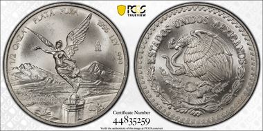 1996-Mo 1/2 oz Libertad Ag MS67