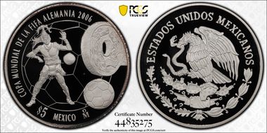 2006-Mo 5 Peso FIFA World Cup PR69DCAM