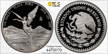 2016-Mo 1/4 oz Libertad Ag PR70DCAM