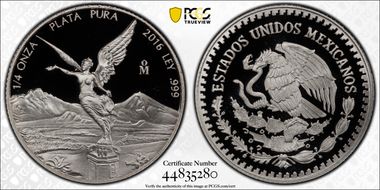 2016-Mo 1/4 oz Libertad Ag PR70DCAM