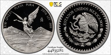 2016-Mo 1/10 oz Libertad Silver PR69DCAM