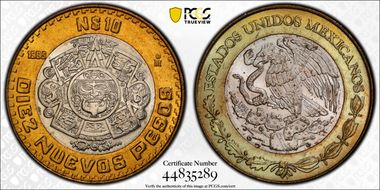1995-Mo 10 Peso MS66