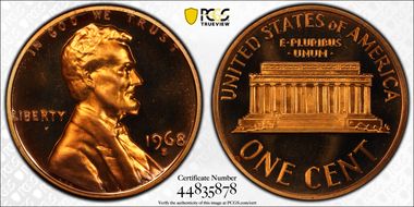 1968-S 1C PR68DCAM