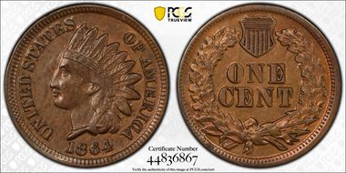 1864 1C Bronze N1BN