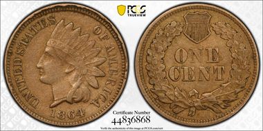 1864 1C Copper-Nickel N1