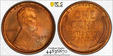 1909 1C Lincoln MS65RB