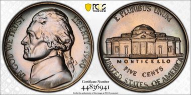 1940 5C Reverse of 1940 PR67