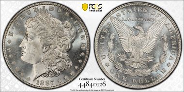 1887/6 $1 VAM 2, 7/6 MS65