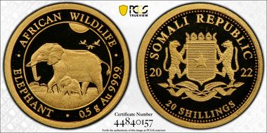 2022 20 S African Elephant Au .50g MS69