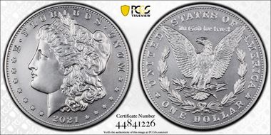 2021-S $1 Morgan Dollar 100th Anniversary MS70