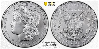 2021-D $1 Morgan Dollar 100th Anniversary MS69