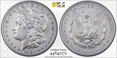2021-O Privy $1 Morgan Dollar 100th Anniversary MS70