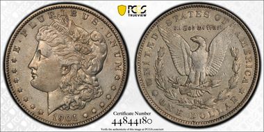 1901 $1 Doubled Die Reverse XF40