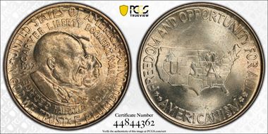 1952 50C Washington-Carver MS65