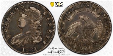 1834 50C Large Date, Large Letters XF40