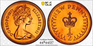 1977 1/2p S-A1 New Penny PR68RD