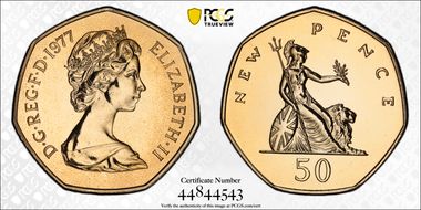 1977 50p S-H1 New Pence PR68