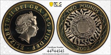2002 £2 S-K9 Iron Age PR69DCAM