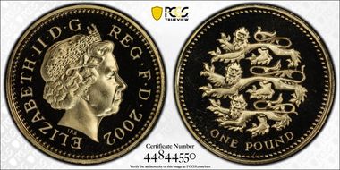 2002 £1 S-J17 English Design PR69DCAM