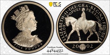 2002 £5 S-L10 Golden Jubilee Cu/Ni PR69DCAM